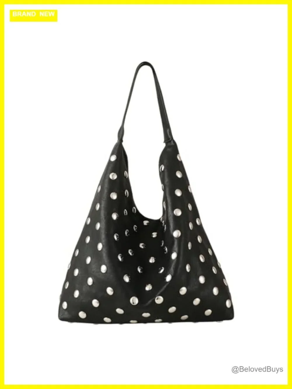 Studded Hobo Purse Vegan Leather Tote Bag Shoulder Bag Punk Handbag